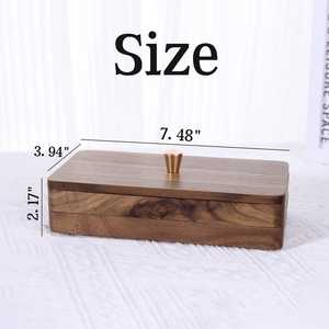 High-Grade Solid Wood Modern Rectangle Jewelry Storage <b>Box</b> Eco-Friendly Polished Technique Tabletop Necklace <b>Earrings</b> Organizer - Product Image 3