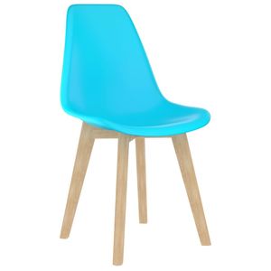 Set di 2 Sedie da Pranzo in Polipropilene Blu con Legno di Faggio, Sedute Comode e Eleganti di Medie Dimensioni - Product Image 2
