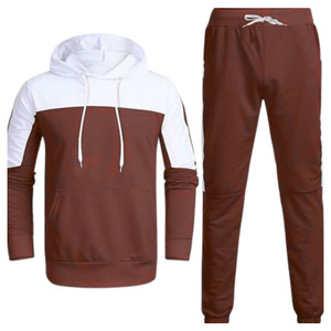 Unisex <b>Tracksuit</b> Midweight Winter Hooded Pullover Drawstring Closure Breathable Eco-Friendly custom logo Simple men <b>tracksuits</b> - Product Image 4