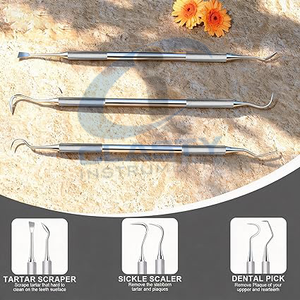 Détartreur dentaire double extrémité pour le nettoyage des dents, instrument de dentiste pour l'élimination du tartre et du calcul dentaire, outil d'hygiène buccale approuvé ISO - Product Image 3