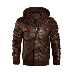 <b>Leather</b> <b>Jacket</b> Luxury <b>Leather</b> Zip <b>Jacket</b> Contemporary Casual Streetwear Manufacturer Factory Direct Supply - Product Image 1