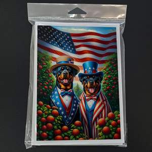 All American Rottweiler Whimsical A7 Cartes de vœux Pack de 8 cartes vierges avec enveloppes Taille 5x7 - Product Image 3