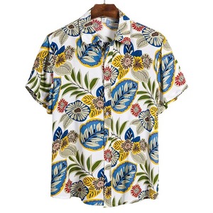 Wholesale Tropical Hawaiian <b>Shirt</b> Men Beach <b>Shirt</b> Short Sleeve <b>Button</b> Up Casual Summer Wear Custom OEM Manufacturer - Product Image 5