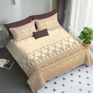 Sábana de Algodón Puro de Primera Calidad, Tamaño King |   Apariencia Ultra Lujosa |   Acabado sin Juntas |   Elegante Patrón Impreso - Product Image 1