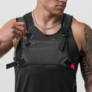 Tactical Chest Rig <b>Harness</b> Bag Multi-Pocket Adjustable Running Vest Phone Holder Outdoor Sports Wholesale OEM Multi-Color - Product Image 5