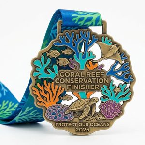 Custom Zinc Gold <b>Silver</b> Bronze Medals with UV <b>Printing</b> and Soft Enamel Technique for Sports Competitions - Product Image 6