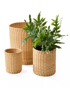 Ensemble de 3 paniers de rangement polyvalents, écologiques, modernes, multi-usages, en rotin naturel - Product Image 1
