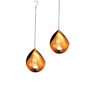 Gold Wire Tea Light Holder <b>Lanterns</b> With Handle For Christmas Home Decoration Hanging Tea Light Candle Holders - Product Image 3