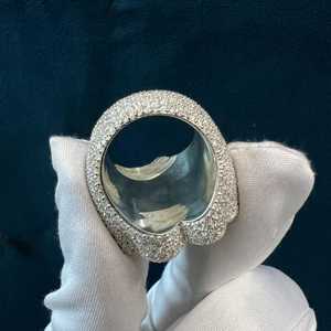 Anillo de Moissanita con Forma de Flor, Diseño Iced Out, Plata de Ley 925 Original, Joyería Fina Hip Hop, Regalo para Amigos - Product Image 5