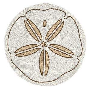 Alfombrilla de mesa redonda hecha a mano con cuentas de vidrio con diseño floral mandala para decoración de bodas, fiestas y cenas. - Product Image 4