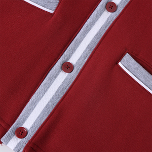 Men's Maroon V-Neck <b>Cardigan</b> Sweater Full Sleeve Button Closure Custom Logo Design Autumn Wear - Product Image 6