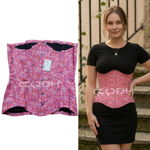 <b>Underbust</b> Steelboned Heavy Duty Waist Training And Fashion Wear Floral Printed Corset - Product Image 5