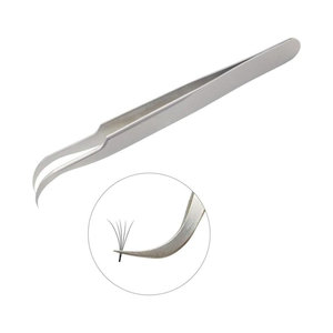 Pince à cils en acier inoxydable, outil de précision pour extensions de cils, applicateur à pointe incurvée pour utilisation en salon de beauté - Product Image 1