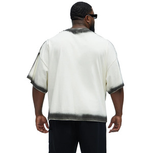 Camiseta de Manga Corta para Hombre, Estilo Tie-Dye, Cuello Redondo, Informal, Transpirable, 100% Algodón, Diseño Sólido - Product Image 5