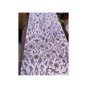 Tissu en dentelle perlée léger avec broderie riche pour les tenues de fête et décontractées des filles, vente en gros, export. - Product Image 3