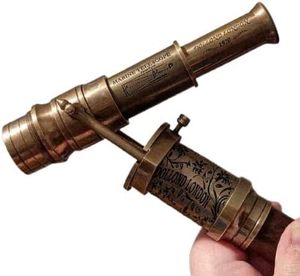 Canne de marche pliante victorienne steampunk avec télescope jumelles et boussole intégrés, décorative en bois et métal, cadeau artisanal - Product Image 2