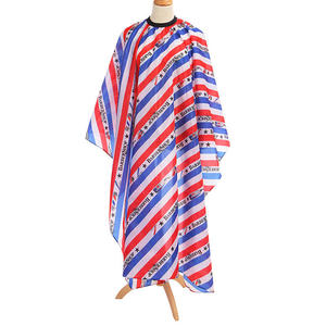 Capa de Peluquería Profesional de Poliéster Resistente al Agua con Forro Rojo, Azul y Blanco, para Uso en Salón y Barbería, con Cuello Ajustable - Product Image 2