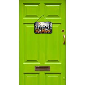 Papillon Spooky Halloween mur porte suspendus imprime multicolore aluminium métal cuisine Bar salle de bain Plaque décor à la maison 8HX12W - Product Image 2