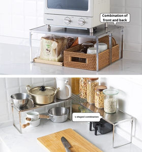 ชั้นวางจานสแตนเลส 304 แบบสองชั้น ขยายได้ สำหรับจัดเก็บในครัว จากเวียดนาม - Product Image 4