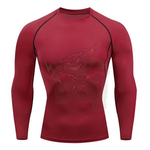 <b>men</b> compression shirt long sleeve gym workout fitted training top quick dry <b>stretch</b> sportswear comfort wear - Product Image 1