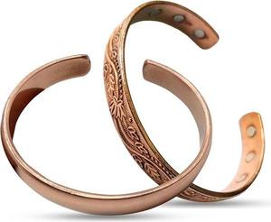 Bracelet artisanal en cuivre réglable fait main pour hommes et femmes, style bohème vintage, bijou de guérison énergétique, cadeau - Product Image 4