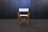 Chaise de Réalisateur Pliante Moderne en Bois de Teck avec Assise et Dossier en Tissu d'Extérieur pour Jardin de Villa Modèle CHA40