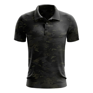 Polo à manches courtes pour homme, camouflage, séchage rapide, polyester, coupe classique, avec imprimé - Product Image 6