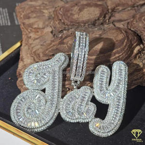 Collier chaîne personnalisé style rappeur avec pendentif « DANIE » en moissanite et diamants, bijoux scintillants - Product Image 3