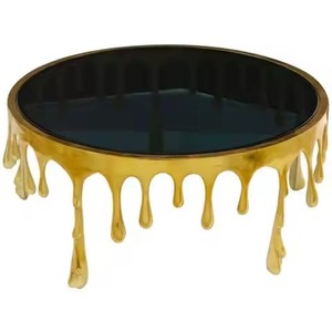 โต๊ะกาแฟทรงกลมโครงลวดตาข่ายอุตสาหกรรมยอดนิยม พร้อมท็อปไม้ สำหรับมุมอ่านหนังสือแสนสบายที่บ้าน - Product Image 3