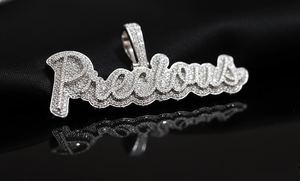 จี้เพชรโมอิสซาไนต์ทรงหรูหราสไตล์ฮิปฮอป Dvars Diamond DDP-167 เงินแท้ 925 ประดับเพชร รูปเลขนำโชค ตัวอักษรย่อ สำหรับแร็ปเปอร์  แบบ unisex - Product Image 4