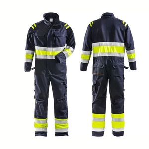 Custom Men Women Reflective Taped Safety Roadway Construction <b>Work</b> Coverall Wholesale Blue With Pockets Coverall - Product Image 6