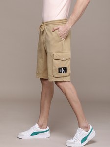 Pantalones Cortos Cargo Color Caqui para Hombre, Cintura Media, con Cordón, Estilo Casual, con Bolsillos, Transpirables, de Algodón Tejido - Product Image 2