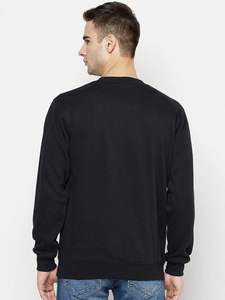 Sweat-shirt en molleton de coton et polyester de qualité pour hommes, impression de logo personnalisée, col rond uni, teinture unie, vente en gros pour l'hiver - Product Image 4