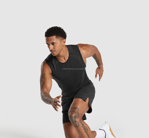 Camiseta sin mangas holgada de talla grande para hombre, chaleco deportivo transpirable con diseño sin mangas, camiseta de color sólido - Product Image 4