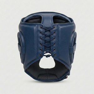 Casque de boxe en cuir réglable professionnel noir, service OEM, vente chaude - Product Image 2