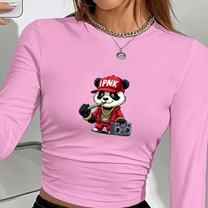 Panda con camisa de manga larga de moda de mujer de estilo hip hop urbano - Product Image 3