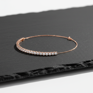 Brazalete de Tenis Clásico de Oro Rosa con Diamantes en Oro de 14K y 18K, Diamantes Cultivados en Laboratorio con Certificación IGI, Joyería Fina de Lujo Elegante - Product Image 5