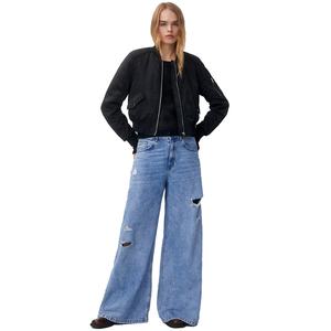 Chaqueta Bomber Acolchada de Lona para Mujer con Logotipo Personalizado, Corta, de Alta Calidad, Cortavientos, Estilo Urbano, Precio al por Mayor - Product Image 4