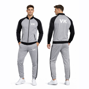 Conjunto Deportivo Personalizado 2026 para Hombre, Chaqueta con Cremallera Gris y Negra y Pantalones Jogger, Corte Ajustado, Ropa Deportiva para Gimnasio y Running, Logotipo OEM - Product Image 1