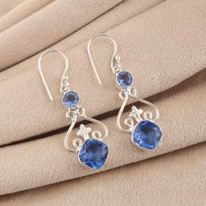 Tanzanite Drop Earrings 925 Sterling Silver Gold Plated Cute Design Women's Jewelry Handmade <b>Gift</b> <b>for</b> <b>Her</b> Elegant - Product Image 4