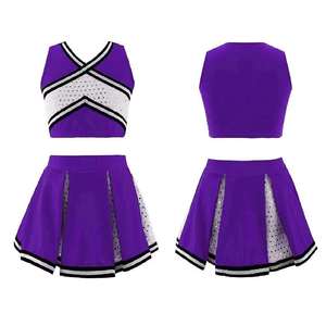 Uniforme de cheerleading pour femmes en gros, sur mesure, en polyester et élasthanne, imprimé par transfert thermique, vêtements de sport performants et respirants - Product Image 4