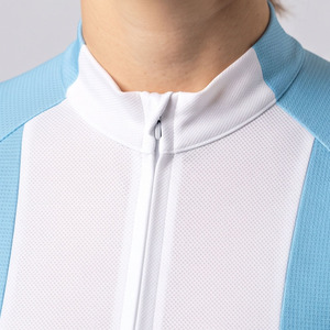 Maillot de vélo pour femme à manches courtes 100% polyester, maillot de cyclisme zippé pour femme, maillot de vélo à col montant pour femme - Product Image 4