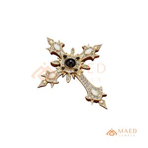 Colgante de Cruz Gótica de Moissanita en Tono Dorado, Collar con Dijes Estilo Hip Hop, Joyería de Lujo para Hombre, Regalo - Product Image 6