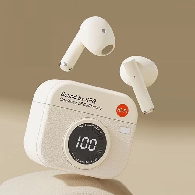 Popular Q86 Mini Design Vintage Camera Wireless Noise-Canceling In-Ear Earphones with Long Battery Life