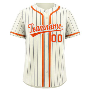 Ensemble uniforme de baseball personnalisé pour filles, en polyester à fines rayures, broderie Canada-Amérique, maillot noir et blanc vierge - Product Image 4