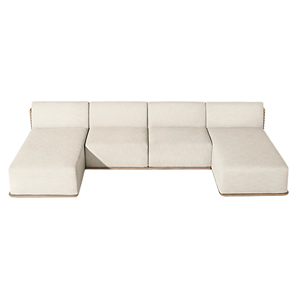 Ensemble de canapés modulaires d'extérieur modernes, luxe, en teck, durables, confortables, salon de jardin contemporain, meubles de jardin - Product Image 4