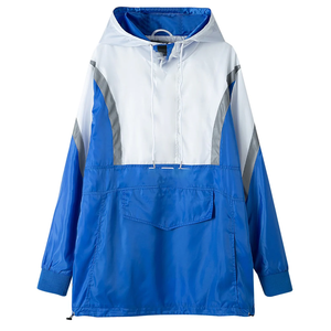 Veste coupe-vent blanche à demi-zip Zeta pour hommes, imperméable, anorak imprimé, grande taille, en polyester, coupe-vent, pour l'extérieur, veste de pluie - Product Image 1