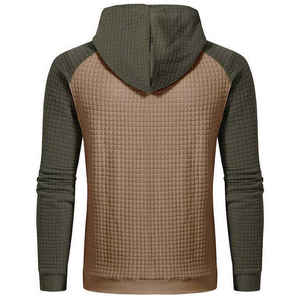 Mens <b>Quilted</b> Two Tone Hoodie Casual Pullover Sweatshirt Winter Streetwear - Product Image 5