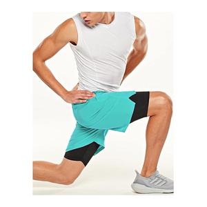 Stylish and Functional <b>Mens</b> 2-in-1 Sports <b>Shorts</b> Built-In <b>Compression</b> Liner Ideal for Training and Casual Wear - Product Image 4
