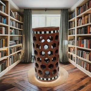 Cubierta Decorativa para Lámpara LED Hecha a Mano con Incrustaciones de Hueso/Resina de Madera Sólida, para Decoración del Hogar, Sala de Estar y Dormitorio - Product Image 1